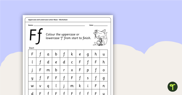 Go to Uppercase and Lowercase Letter Maze - 'Ff' teaching resource