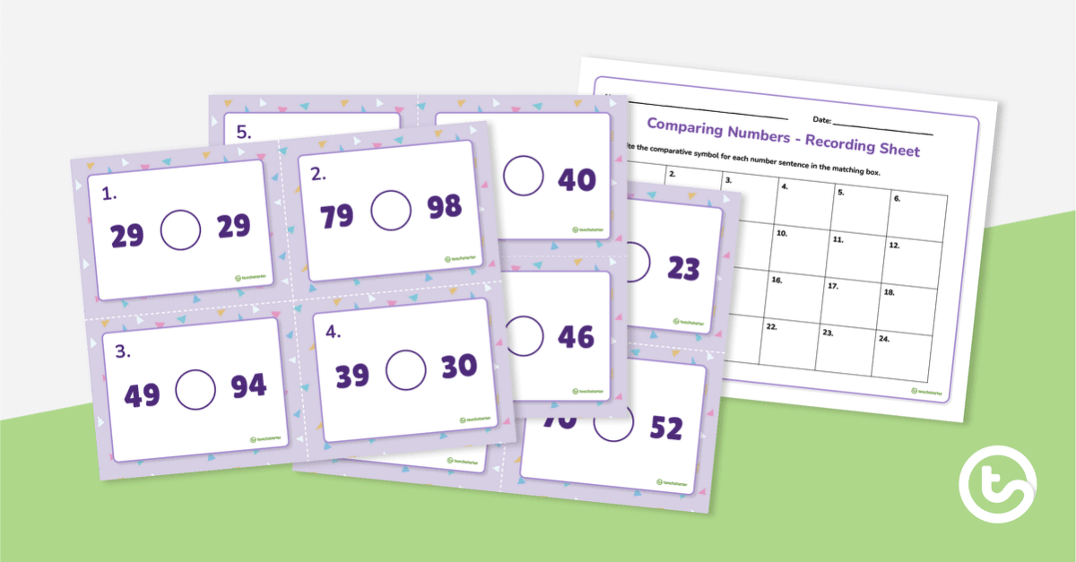 Comparing Numbers Task Cards teaching resource