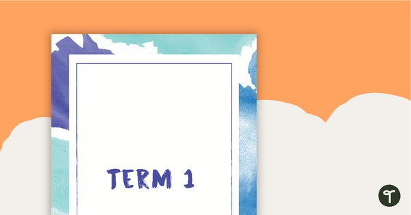 Tranquil Watercolour Printable Teacher Diary - Term Dividers teaching resource