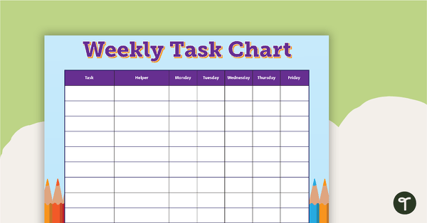 Pencils - Weekly Task Chart teaching resource