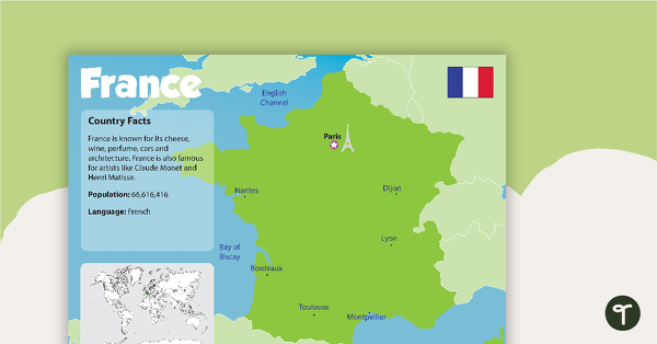 Go to France Country Profile Poster teaching resource