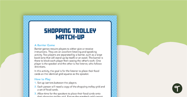 Shopping Trolley Match-Up Activity teaching resource
