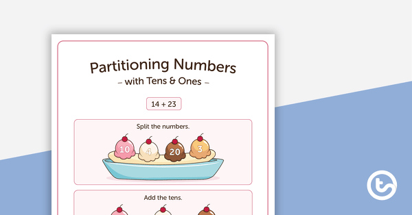 Go to Using Partitioning to Add Two-Digit Numbers - Poster and Worksheet teaching resource