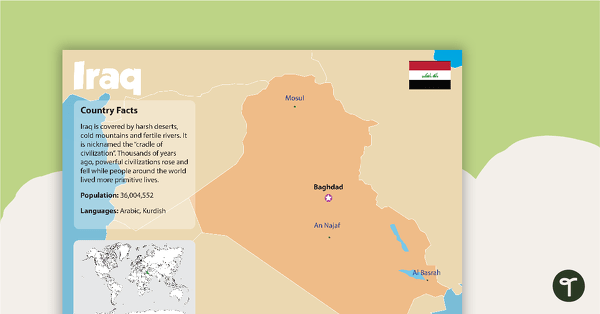 Go to Iraq Country Profile Poster teaching resource
