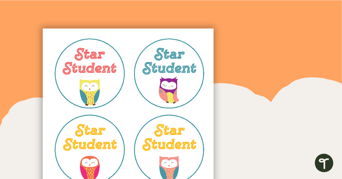 Owls - Star Student Badges teaching resource