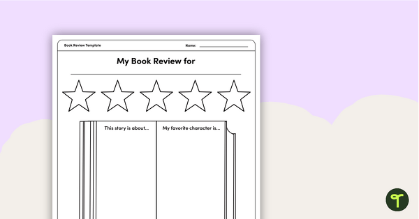 Bookworm-Themed Book Review Template and Poster teaching resource