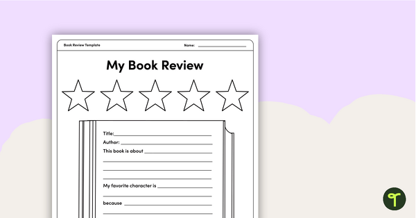 Bookworm-Themed Book Review Template and Poster teaching resource