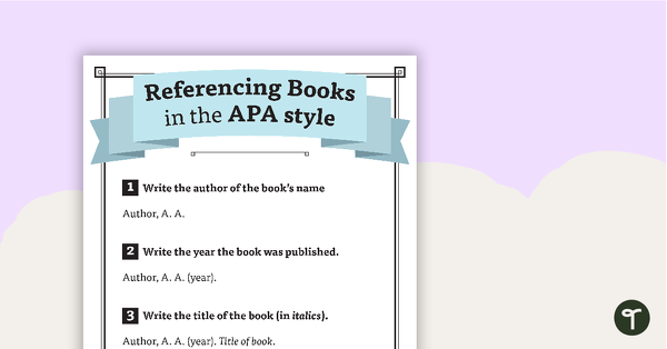 Referencing Books and Websites in the APA Style teaching resource