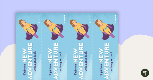 'Fly Into a New Aventure' Superhero-themed Bookmark teaching resource
