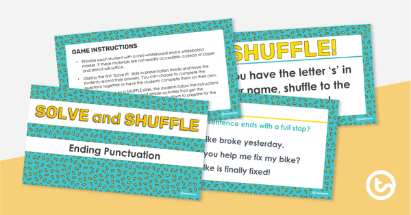 Image of Solve and Shuffle - Ending Punctuation PowerPoint Game