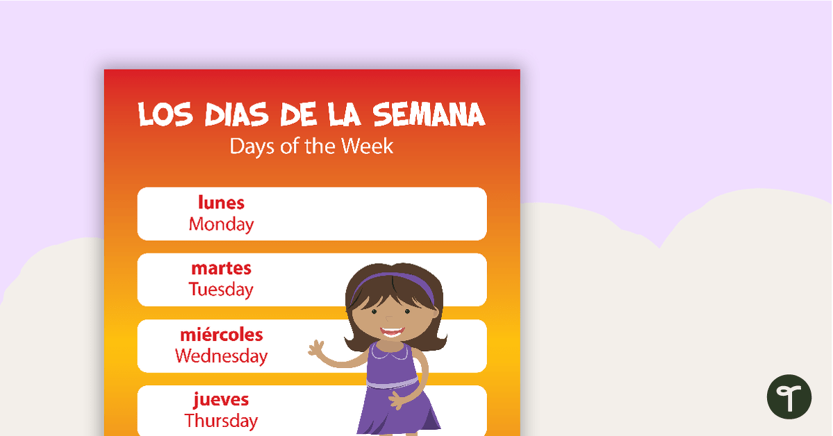 Days of the Week - Spanish Language Poster teaching resource