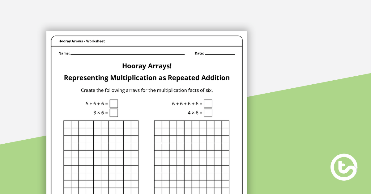 Hooray Arrays - Multiplication Facts of 6 teaching resource
