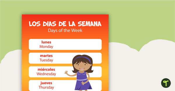 Days of the Week - Spanish Language Poster teaching resource