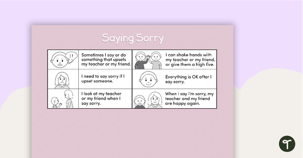 Social Stories - Saying Sorry teaching resource