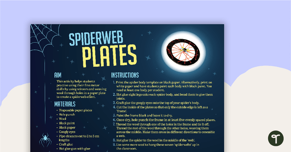Spider Webbed Plates – Craft Activity teaching resource