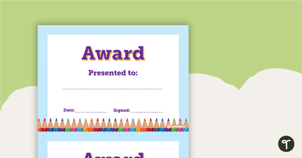 Go to Pencils - Award Certificate teaching resource
