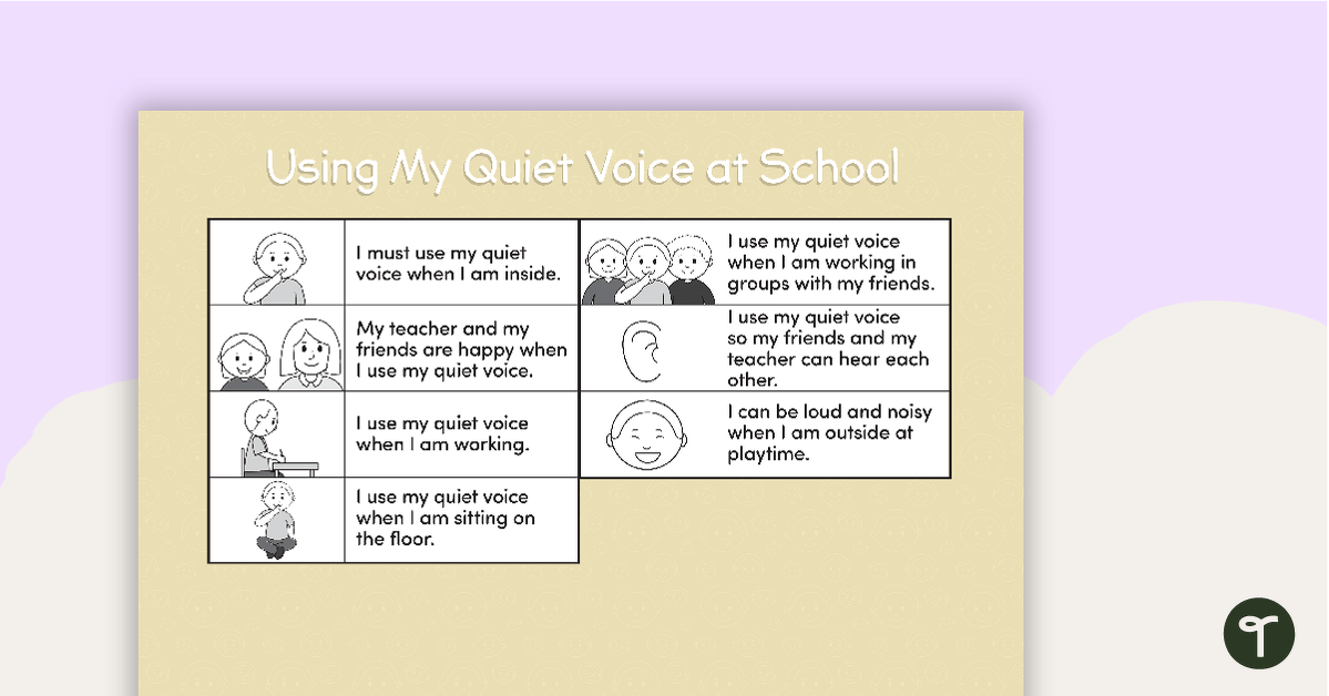 Social Stories - Using My Quiet Voice at School teaching resource