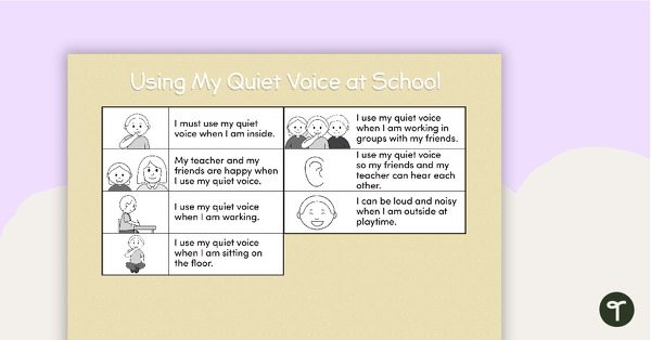 Go to Social Stories - Using My Quiet Voice at School teaching resource