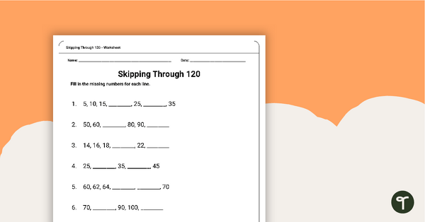 Preview image for Skipping Through 120 - Worksheet - teaching resource