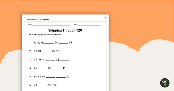 Go to Skipping Through 120 - Worksheet teaching resource