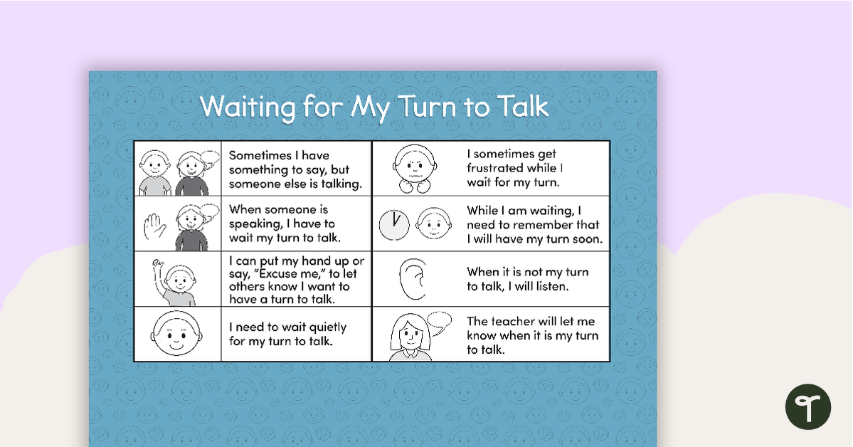 Social Stories - Waiting for My Turn To Talk teaching resource