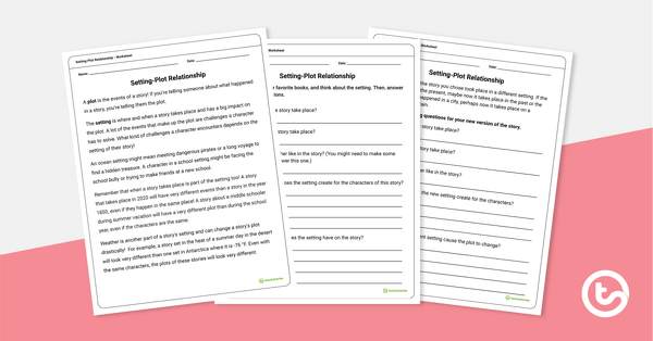 Preview image for Setting-Plot Relationship Worksheet - teaching resource