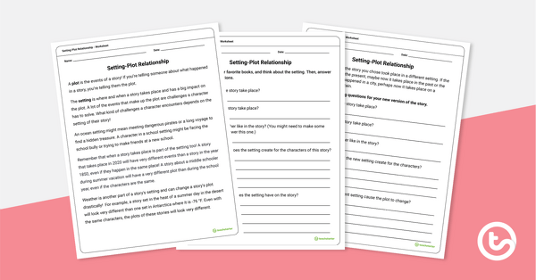 Image of Setting-Plot Relationship Worksheet