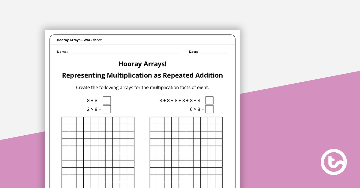 Hooray Arrays - Multiplication Facts of 8 teaching resource