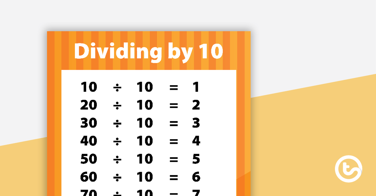 Division Facts Poster - Dividing by 10 teaching resource