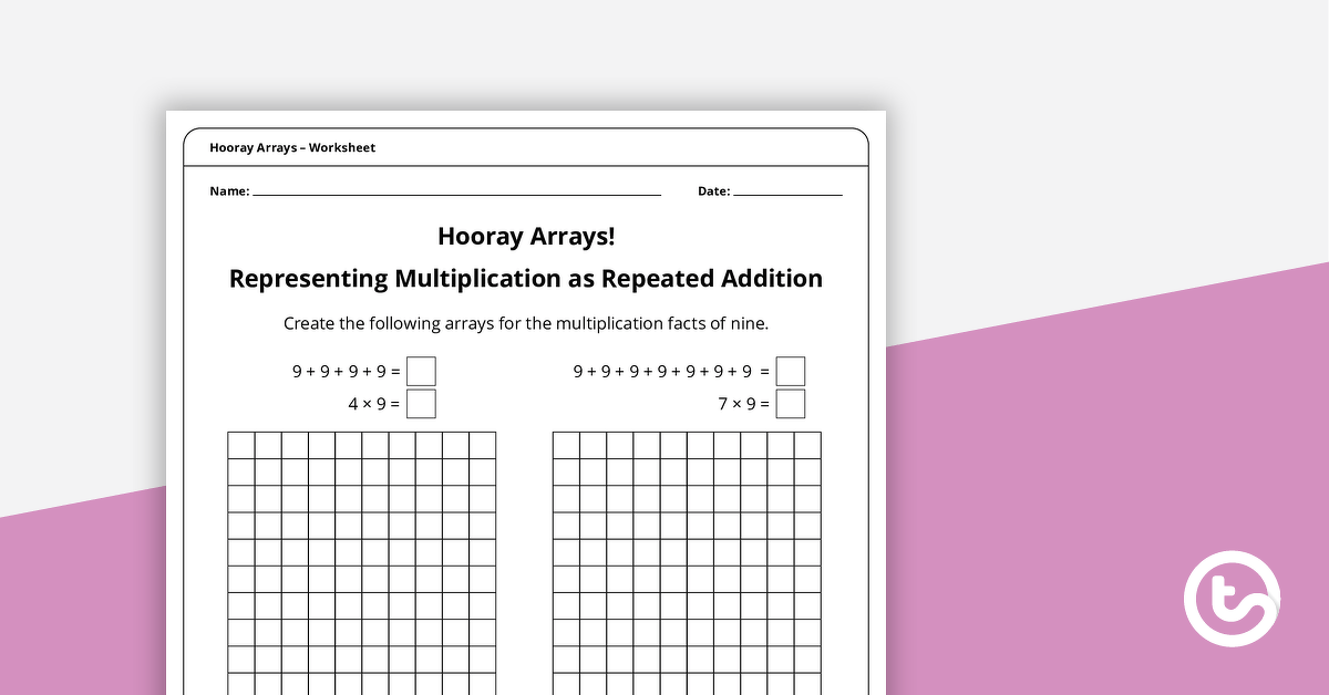 Hooray Arrays - Multiplication Facts of 9 teaching resource