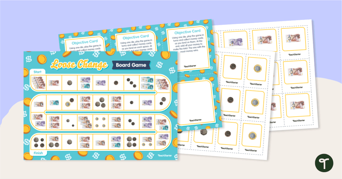 Loose Change Board Game - British Coins and Notes teaching resource