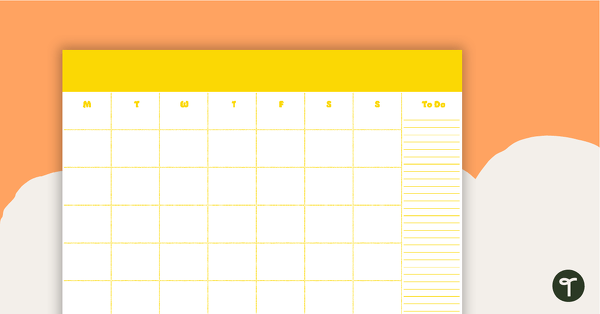 Plain Yellow - Monthly Overview teaching resource