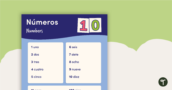Preview image for Numbers - Spanish Language Poster - teaching resource