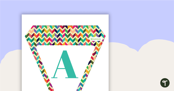 Go to Bright Chevron - Letters and Numbers Bunting teaching resource