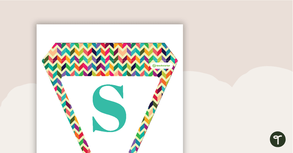 Bright Chevron - Letters and Numbers Bunting teaching resource
