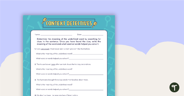 Go to Context Detectives Worksheet teaching resource