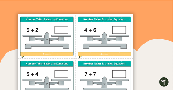 Preview image for Number Talks - Balancing Equations Task Cards - teaching resource