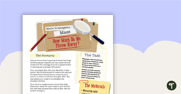 Preview image for Mass Maths Investigation - How Much Do We Throw Away? - teaching resource
