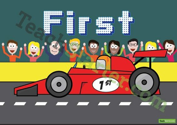 Racing Car Ordinal Numbers 1st - 10th teaching resource