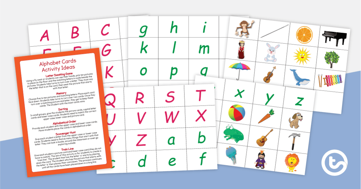 Alphabet, Picture Cards and Activity Ideas teaching resource