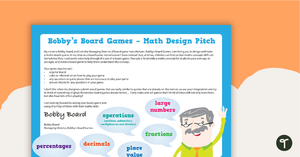 Go to Bobby's Board Games – Maths Game Challenge teaching resource