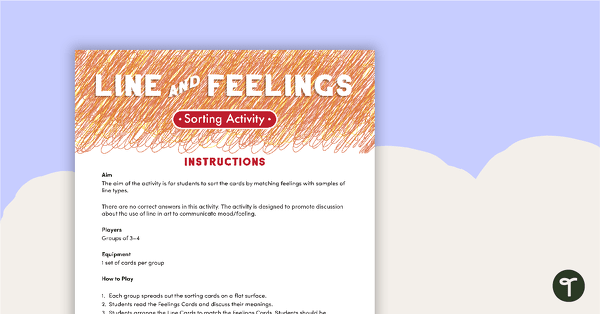 Preview image for Line and Feelings Sorting Activity - Upper Elementary - teaching resource