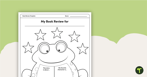 Preview image for Frog-Themed Book Review Template and Poster - teaching resource