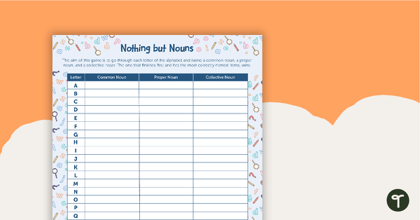 Image of Nothing but Nouns Game