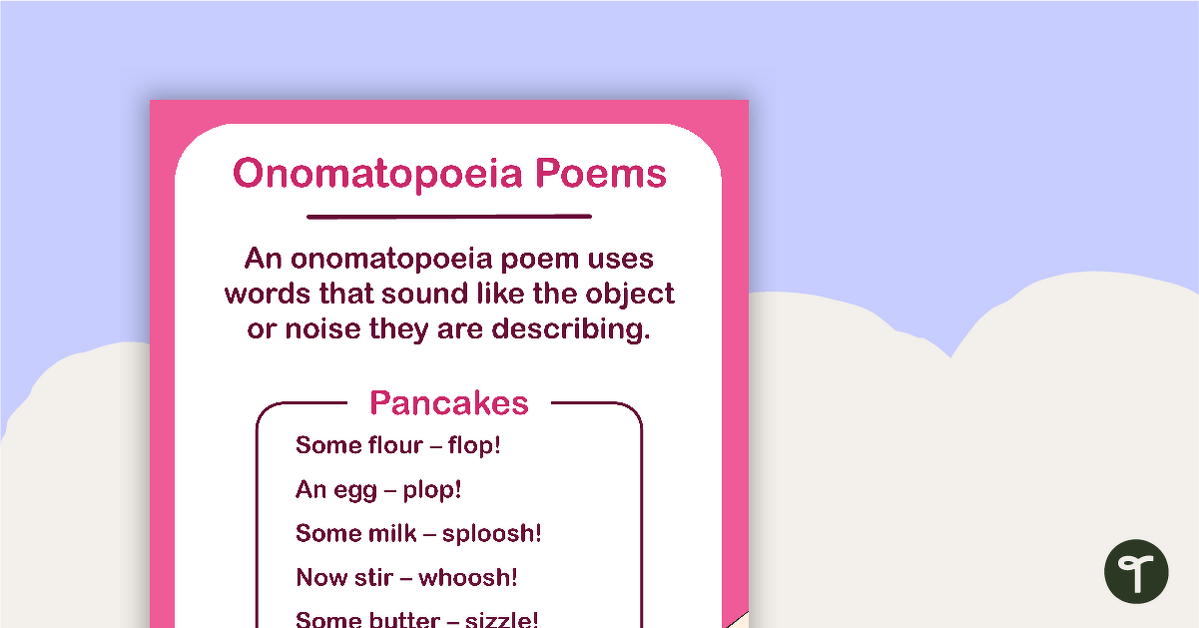 Onomatopoeia Poems Poster teaching resource