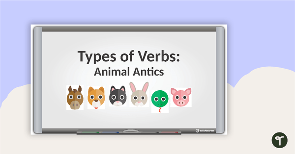 Preview image for Types of Verbs PowerPoint Presentation - teaching resource