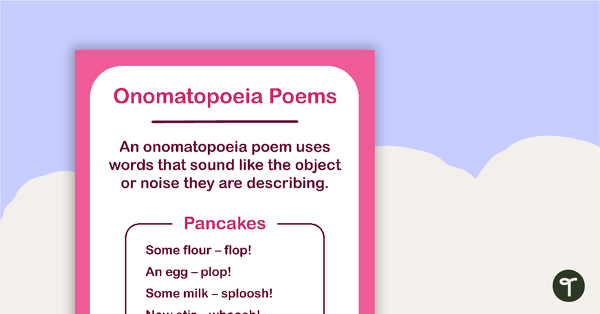 Go to Onomatopoeia Poems Poster teaching resource