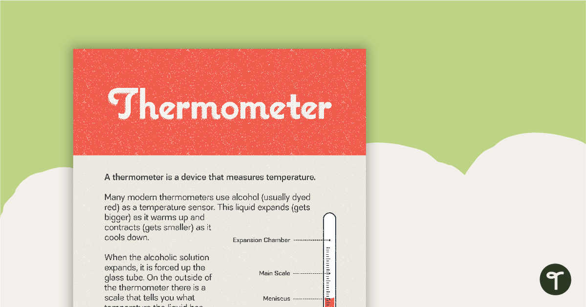 Thermometer Poster – With Description teaching resource