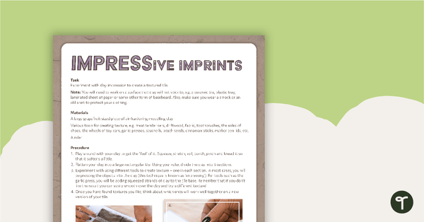 IMPRESSive Imprints Activity teaching resource