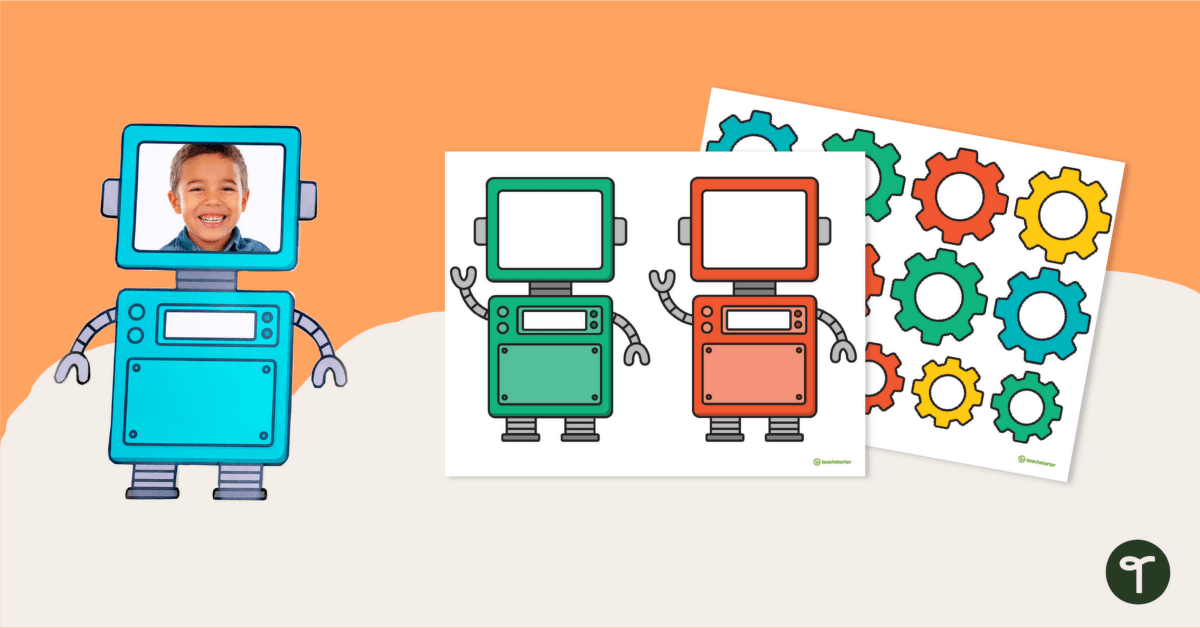 Back-to-School Bulletin Board — Gear Up With Robots teaching resource
